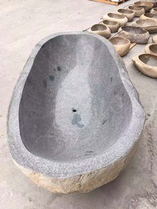 <span class=keywords><strong>Bañera</strong></span> de piedra tallada a mano independiente Bit Rock Natural Boulder River para Baño - Product Image 2
