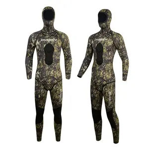 DIVESTAR al por mayor Opencell interior o titanio camuflaje 0,5mm 1,5mm 3mm 5mm 7mm neopreno Sudadera con capucha pesca submarina traje húmedo - Product Image 3