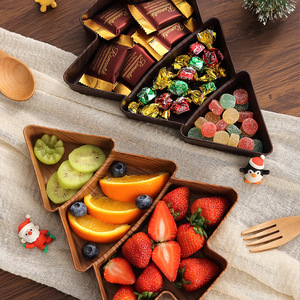 Plateau <span class=keywords><strong>de</strong></span> rangement en plastique en forme <span class=keywords><strong>de</strong></span> sapin <span class=keywords><strong>de</strong></span> Noël, design créatif, avec compartiments, pour fruits, melons et collations domestiques - Product Image 4