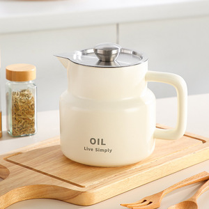 Pot à huile en céramique <span class=keywords><strong>Metka</strong></span> 1500 ml avec filtre en acier inoxydable 304, poignée confortable, compatible lave-vaisselle et micro-ondes - Product Image 5