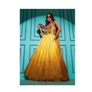 Vestido de mujer estilo Anarkali estilo Georgette y trabajo bordado tradicional indio para boda y fiesta - Product Image 1