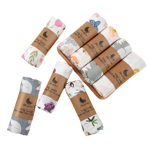 Муслиновое Мягкое хлопковое детское банное полотенце с двухслойной сеткой, Марлевое полотенце с мультяшным принтом, для детской коляски - Product Image 2