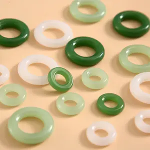 Anel de jade com esmalte de imitação, joia fashion de pedra natural, anel de jade para mulheres e homens, novidade
