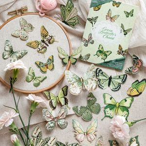 Paquete <span class=keywords><strong>de</strong></span> 20 Pegatinas <span class=keywords><strong>de</strong></span> la Serie Butterfly Fabric Book, Suministros <span class=keywords><strong>de</strong></span> Bricolaje para Diario Vintage, Pegatinas Decorativas - Product Image 4