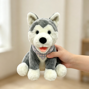 Lindo Peluche de <span class=keywords><strong>Husky</strong></span> Sentado, Compañero Reconfortante, Juego Imaginativo, Perro de Peluche Suave para Jugar - Product Image 3