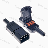 Connecteur rapide sans soudure, prise triangulaire à trois broches, cordon d'alimentation de type carte, prise à sertir, 10A 250V