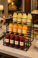 Présentoirs à bouteilles portables écologiques en métal moderne, anti-rouille et légers, organisateur de bar, support pour liqueurs et sirops de café