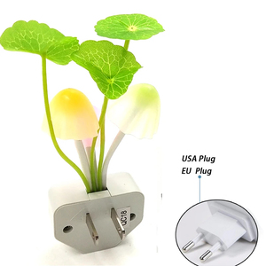 20V 3 LED Wall <b>Light</b>-control Sensor Night <b>Light</b> Induction Dream Fung Mushroom Lamp Home Bedroom Decoration EU & US <b>Plug</b> - Product Image 2