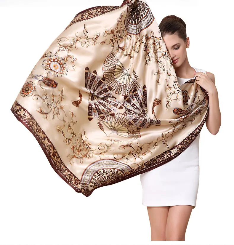 ladies designer vintage custom printed 100% pure scarf silk scarf