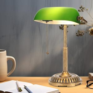Lámpara de Escritorio Vintage <span class=keywords><strong>Verde</strong></span> con Interruptor de Cable y Batería, Iluminación Minimalista para Oficina en Casa, <span class=keywords><strong>Biblioteca</strong></span>, Piano - Product Image 6