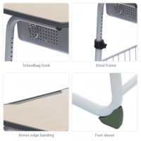 Ensemble de chaises de bureau ergonomiques à hauteur réglable pour étudiants, meubles d'apprentissage confortables, panier de rangement pour le bureau à domicile pour l'école
