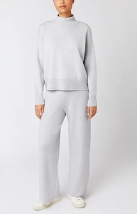 Ensemble de pull en cachemire à col roulé pour <span class=keywords><strong>femme</strong></span> et <span class=keywords><strong>pantalon</strong></span> large pour <span class=keywords><strong>femme</strong></span> - Product Image 3