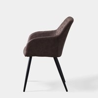 Chaises de salle à manger de luxe scandinaves modernes siège confortable en cuir marron pour cuisine hôtel café avec échantillons gratuits