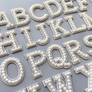 Patchs lettres 3D <span class=keywords><strong>en</strong></span> perles et strass A-Z pour sacs, chapeaux, jeans, robes de mariée, bijoux et accessoires DIY - Product Image 3