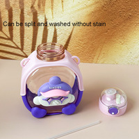 Dessin animé enfants 1000ml étanche à boire Goude Enfants sans Bpa réutilisable école enfants bouteille d'eau avec paille/sangle