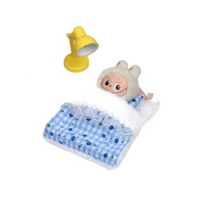 4th Gen Baby Bedding Set Blue Checkered Blanket With Flowers For Bubu <b>Doll</b> 10cm Accessories Unisex Youth Toy - Product Image 2