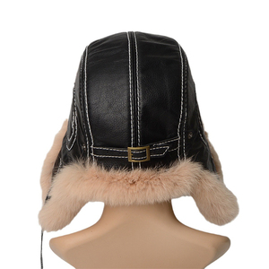 Mùa Đông Ấm Rex Thỏ Lông Phi Công <span class=keywords><strong>Hat</strong></span> Cho Nam Giới Thời Trang Lông Thú Thật Da Cho Bên Cảnh Phi Công <span class=keywords><strong>Hat</strong></span> - Product Image 5