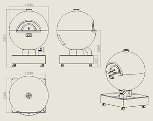 Horno de piedra de Pizza eléctrico para puerta comercial, horno de Pizza <span class=keywords><strong>Gozney</strong></span> Dome, horno de Pizza rotatorio de globo - Product Image 2