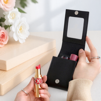 Mini pochette cosmétique de voyage pour rouge à lèvres avec miroir personnalisée