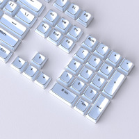 In Stock Cross-border Wholesale Crystal Jelly Keycaps Mini Full Set 114 Keys OEM PC Transparent Positive-side-printed Keycaps