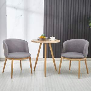 Ensemble table et chaises de balcon style nordique, en bois massif, mobilier de jardin minimaliste pour usage extérieur, deux places - Product Image 3