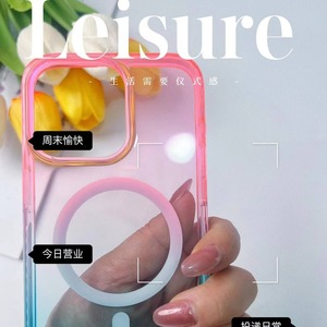 Ốp điện thoại <span class=keywords><strong>iPhone</strong></span> 16 15 14 13 12 11 năm <span class=keywords><strong>2025</strong></span>, thiết kế từ tính, màu cầu vồng mờ trong suốt - Product Image 4