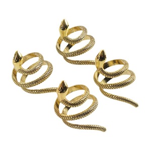 Neues Design Französisch Vintage Edelstahl vergoldet unregelmäßige Schlange Schlange Open Servietten ring für Hochzeits geburtstags feier - Product Image 4