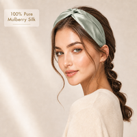 Protection des cheveux et de la peau du front, accessoire pour cheveux en soie véritable, bandeau plissé uni, bandeaux pour cheveux