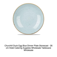 Assiette plate bleu œuf de canard 26 cm Churchill Stonecast -12-Sdesev101