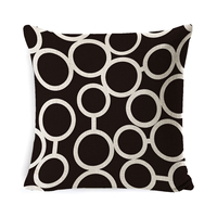 Housse de coussin en coton et lin style géométrique européen moderne, pour coussin lombaire de bureau et coussin de canapé domestique