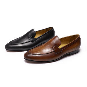 Mocassins pour hommes en cuir véritable antidérapants à bout pointu, style mode, pour le bureau et la carrière, toutes saisons, semelle en caoutchouc, vente en gros - Product Image 2