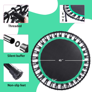 Trampolín de Fitness Plegable y Silencioso CZFIT de 48 Pulgadas con Cuerdas Elásticas de Alta Resistencia de 550 Libras, Forma de U Ajustable, Unisex - Product Image 6