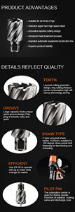 HSS <strong>Drill</strong> Bit CHTOOLS Annular Cutter Magnetic <strong>Drill</strong> With Universal Shank For Sale - Product Image 5
