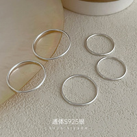 Vente chaude minimaliste empilable Simple Knuckle réglable S925 bagues en argent bijoux pour femmes
