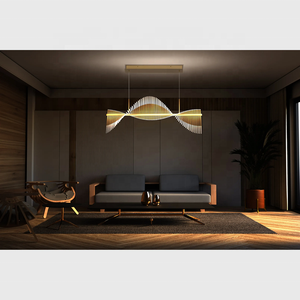 Lámpara colgante de Metal de techo alto para teclado de <span class=keywords><strong>Piano</strong></span>, lámpara de araña LED de aluminio moderna nórdica para comedor, sala de reuniones - Product Image 3