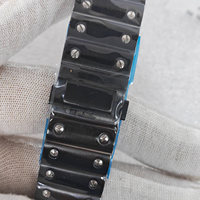 Kit de boîtier de montre carré en acier inoxydable 316L style Santos, bracelet, verre minéral, compatible NH35/NH34/8215, logo personnalisé, couleur OEM ODM