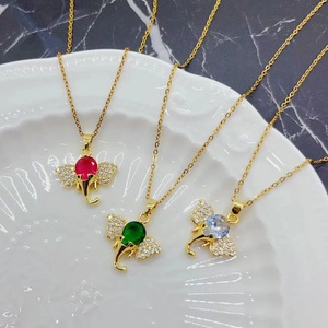 Trendy Gold Plated Stainless Steel Crystal Diamond <b>Elephant</b> Pendant Necklace <b>for</b> <b>Women</b> Girls Wedding Jewelry - Product Image 1