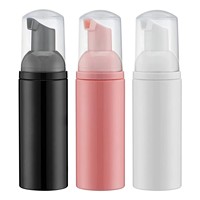 Ensemble de flacons de nettoyant moussant pour le visage en gros, 30/50 ml, flacons en plastique rose, shampoing pour cils, savon pour extensions de cils, flacons à pompe