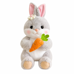 Nouveauté 2026 : Adorable Peluche Lapin avec <span class=keywords><strong>Carotte</strong></span>, Poupée Lapin Blanc à Câliner, Cadeau d'Anniversaire Kawaii pour Filles - Product Image 2