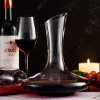 Carafe à vin élégante en cristal sans plomb à bec oblique sans poignée, carafe à ventre rond