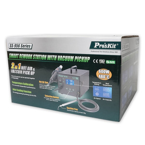 Station de Retravaillage Intelligente Pro'sKit SS-956H 600W 480°C avec Pistolet à Air Chaud et Aspiration Numérique - Product Image 1