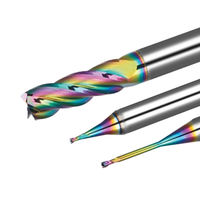 End Mill Baja Tungsten Undercut 56 Derajat Alur Dalam Lapisan Pelangi untuk Paduan Aluminium