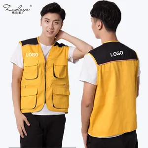 In Stock Safety Cargo Work Vest Colorful Breathable Cotton Safety Workwear Outdoor Vest With Multi Pockets