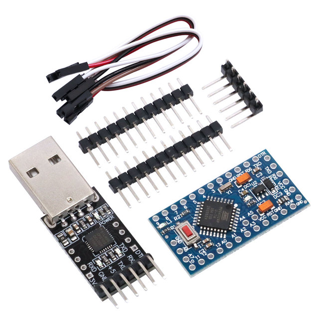 1PCS 6pin CP2102 USB 2.0 to TTL UART Module + 1PCS Pro Mini Module Atmega328 5V 16M for Arduino Compatible With Nano