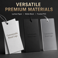 Étiquettes personnalisées imprimées avec logo, ensemble d'étiquettes de luxe avec cordon et épingle, étiquettes en papier pour vêtements.