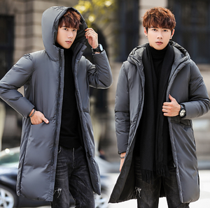 Chaqueta larga de los hombres Sección Juventud Slim pato blanco abajo engrosamiento con capucha de invierno de los hombres venta al por mayor - Product Image 5