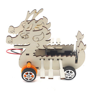 Kit de bricolaje de coche dragón de madera, juguete educativo de ciencia para niños de 7 a 9 años, ensamblaje manual, kit de construcción de modelos con forma de animal - Product Image 1