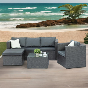 <span class=keywords><strong>Audu</strong></span> 4 pezzi Design tradizionale esterno vimini Rattan divano Set per Patio giardino cortile fattoria Hotel mobili da esterno - Product Image 2