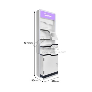 Support de présentation de cosmétiques au sol en acrylique Tinya avec éclairage LED, multi-niveaux avec armoire, étagère de maquillage de vente au détail pour magasin de cosmétiques de marque - Product Image 3