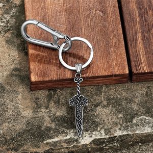 Porte-clés épée médiévale en alliage de zinc et acier inoxydable, cadeau unisexe, pendentif - Product Image 2